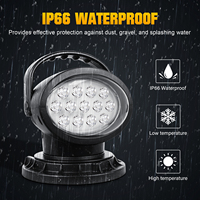 Nouveau projecteur LED personnalisé de 7 pouces 50W, rotatif à 360°, télécommande sans fil, 12V, étanche IP66, base magnétique en aluminium moulé sous pression