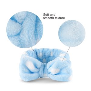 Spa leopardo viso turbante fiocco asciugamano corallo in pile fasce per la testa per il lavaggio dei capelli - Product Image 5