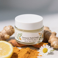 Marque privée Crème raffermissante au curcuma pour le cou Lotion naturelle raffermissante pour le visage et le cou Anti-âge Éclaircissant