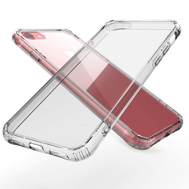 2023 New Design Clear Mobile Phone Accessories for Iphone7 8 Case Cover Transparent TPU Glass Phone Case