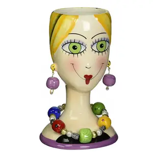 Suiker Hoge Sociale Vaas Lady, 6-1/4-Inch Tall, Decoratieve En Functionele Vazen Keramische