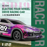 WL 1:22 Voiture de course RC électrique 4x4 haute vitesse 15KM/H avec éclairage LED, pneus de course TPR supplémentaires et pneus de drift PP
