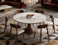 Ensemble de table à manger ronde multifonctionnelle avec plateau tournant et cuisinière à induction intégrée pour la maison, la cuisine et le restaurant
