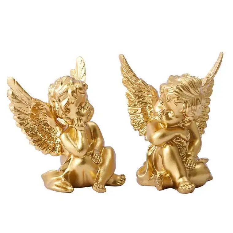 Figuras pequeñas de cerezas para bebé, estatuas de resina, adornos de Ángel de boda para sala de estar, dormitorio, tocador, mesa, adornos