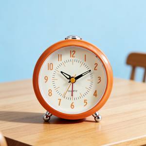 Réveil analogique à piles de 4 pouces, couleur vive, orange, avec fonction snooze, pour bureau - Product Image 3