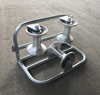 Nouvelle ligne de transmission par câble personnalisable Rouleau de sol d'angle à triple poulie en aluminium avec support OEM