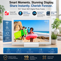 Cadre photo numérique 10,1'' avec batterie, écran tactile IPS, rotation automatique et fixation murale, stockage interne de 32 Go