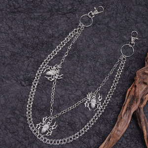 Cadena de cintura de doble capa con diseño de araña, estilo punk, para mujer, cadena corporal de plata tibetana, accesorio de joyería para fiesta - Product Image 3