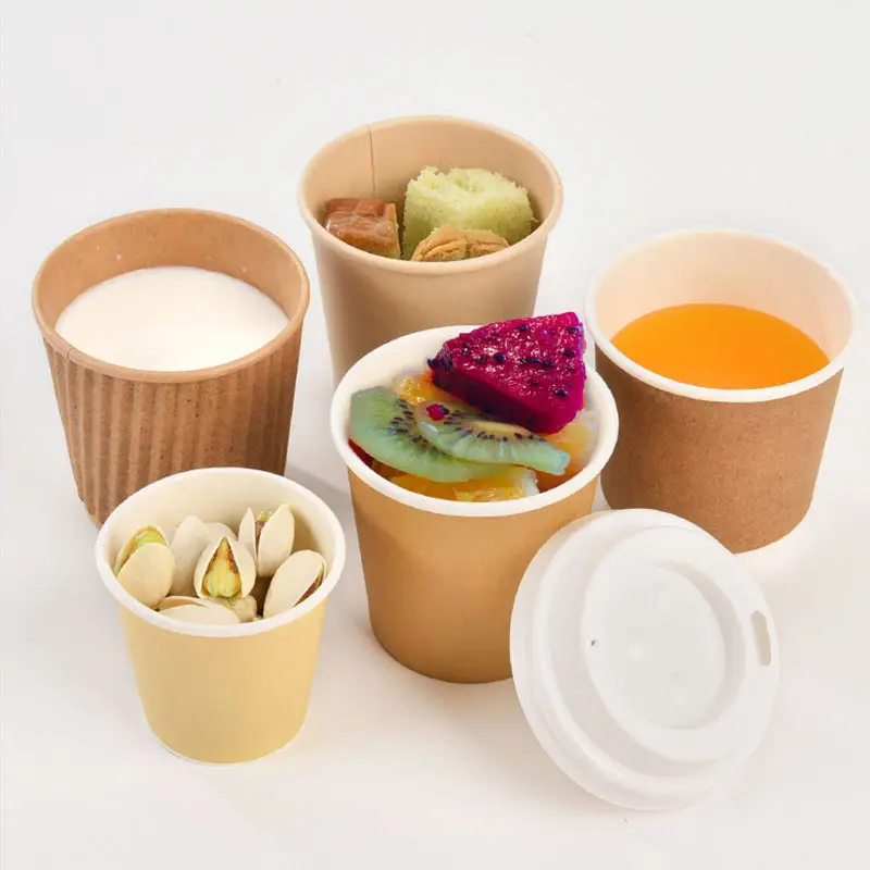Disposable tasting paper cup custom small kraft paper cups recyclable double wall coffee paper cup for hot drinks