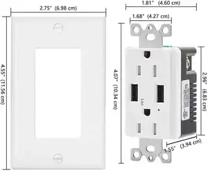 Stopcontact Met Usb Poorten Stopcontact Plaat Opladen 2a Socket Module