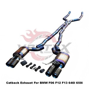 Système d'échappement sport Vortex Titanium Valved Catback pour BMW F06 F12 F13 640i 650i, kit silencieux de performance, découpe en forme de pie. - Product Image 2