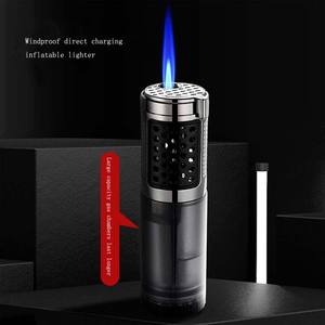 Briquet torche à cylindre en métal vintage classique Jet coupe-vent allume-cigare rechargeable pour le <span class=keywords><strong>tabac</strong></span> <span class=keywords><strong>sans</strong></span> gaz - Product Image 3