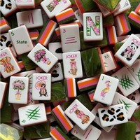 En stock, vente directe d'usine, jeu de mahjong en acrylique Zoe de style américain sur le thème du mahjong, 160 pièces, emballage en boîte en carton, fabriqué en Chine
