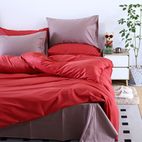 Parure de lit de luxe en coton percale satiné 100% coton, blanc, doux, 200 fils, pour hôtel 5 étoiles, comprenant une housse de couette et un drap.