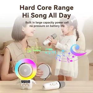 New Arrival Fashionable Astronaut Mini RGB BT Speaker Set Power Home Theatre Outdoor Audio Microphone with LED Clock - Product Image 4