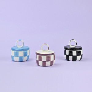 Handmade Hand Painted Grind Chessboard Pattern <strong>Ceramic</strong> <strong>Jewelry</strong> <strong>Box</strong> Ring Dish Decorative Trinket <strong>Box</strong> Home Decor Gifts - Product Image 1