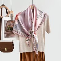 Écharpe Carrée de Luxe Haut de Gamme 90cm en Soie de Mûrier 100% avec Impression Personnalisée, Multifonctionnelle et Douce pour la Peau, Écharpe Personnalisée pour la Tête