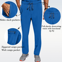 Op maat gemaakte logo V-hals heren uniformen sets polyester spandex ziekenhuis uniformen kleding sneldrogende scrubpakken