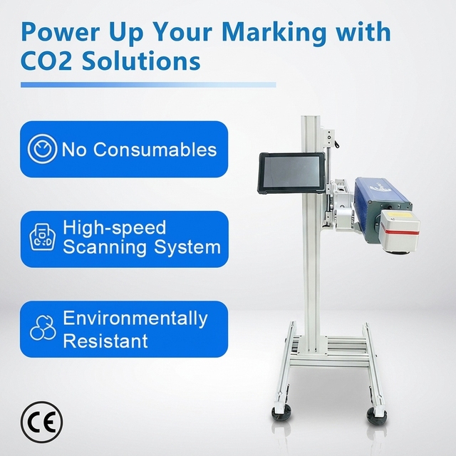 CE Certified Digital CO2 Laser Marking Machine 40W/60W with 1-Year Warranty Remote Support Metal Packaging Cartons