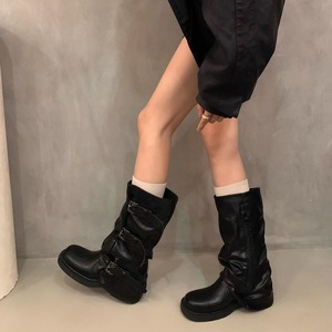 2024 Vente Chaude <span class=keywords><strong>Bottes</strong></span> <span class=keywords><strong>Western</strong></span> <span class=keywords><strong>Femme</strong></span> à Revers Pliable, Talon Carré Épais, Style Drapé, Mollet Empilé, Cavalier, Vente en Gros - Product Image 2