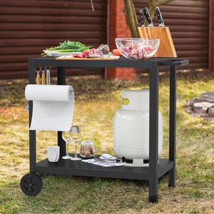 La table de <span class=keywords><strong>barbecue</strong></span> extérieure de style européen la plus vendue est mobile et rotative, adaptée aux cours extérieures - Product Image 2