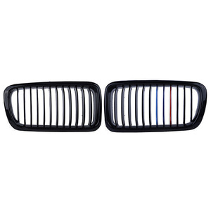 Calandre BMW E38 Noir Brillant Style M Prise d'air avant pour pare-chocs Série 7 1999-2001 Amélioration en plastique ABS - Product Image 3