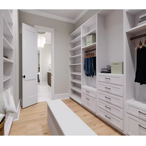 מערכת ארון בגדים מודרנית לבנה בהתאמה אישית לחדר שינה |   פתרון ארון בגדים גדול ומתכוונן לריהוט הבית - Product Image 6