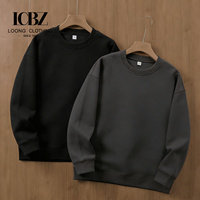 Sweat-shirt col rond pour homme OEM en coton épais, imprimé numérique, couleur unie, haut de gamme, décontracté, printemps-automne