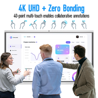 Écran plat interactif 4K de 67 pouces, tout-en-un, PC, 40 points tactiles, Android 14, tableau intelligent pour salle de classe, salle de réunion, conférence
