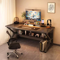 Offre Spéciale échantillon gratuit bureau de jeu blanc noir bureau d'ordinateur avec porte-gobelet Pc Gamer Table de jeu