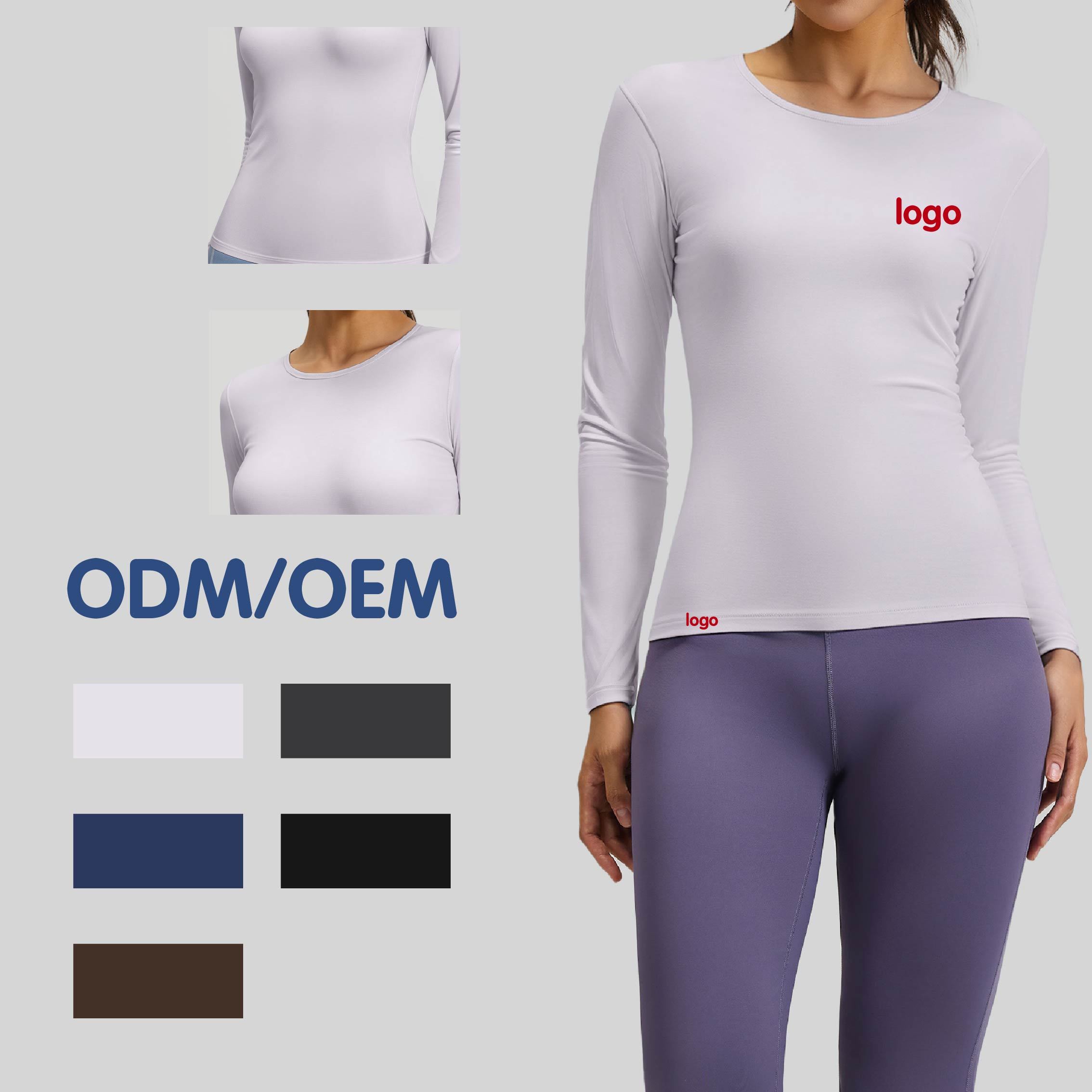 Pilates Long Sleeve Yoga Top Breathable Moisture Wicking Tummy Control for Training Factory