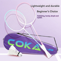 Raquettes de badminton durables pour débutants, 110g, légères et résistantes, raquette antidérapante