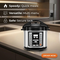 Cuisinière à pression électrique multifonctionnelle OEM 110/220V pour usage domestique, avec revêtement antiadhésif, affichage LED, 6L 8L CB CE RoHS