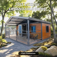 Pavillon extérieur préfabriqué extensible de 20 pieds pour maison conteneur, idéal pour appartement, chambre ou villa, fabriqué en panneaux sandwich
