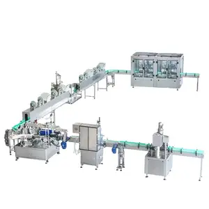 Automatic Olive Oil Wine Liquor Ropp Bottile Filing Lidding Labeling Machine Production Line With Bottle Washing Machine