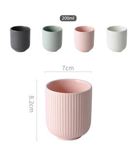 200ml runde gestreifte Porzellan Kaffee Cafe Milch Wasser Tasse Keramik Tee tassen Tasse ohne Griff - Product Image 4