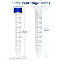 Fond conique Falcon 0.1ml 0.2ml 0.5ml 1.5ml 2ml 5ml 10ml 15ml 25ml 50ml tube à centrifugeuse avec bouchon à vis en plastique