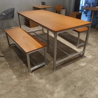 Mesa de Conferencia de Madera de Abedul con Marco de Aluminio, Escritorio de Negociación Minimalista para Oficina, Ergonómico, Duradero y Fácil de Montar