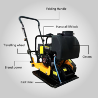 Compacteur à plaques réversible HT-150, compacteur à plaques à essence, 95 kg, force de 18 kN, 48 Hz, piqueuse vibrante pour la construction de routes et l'asphalte