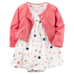 Yaz bebek moda <span class=keywords><strong>2</strong></span> paket uzun kollu baskı romper toptan bebek kız elbise - Product Image 6