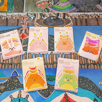 Bloc-notes autocollants mini animaux mignons de dessin animé, 45 feuilles, qualité supérieure, lot de mini notes adhésives animaux