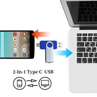 Nueva Memoria USB Hybour 2 en 1 Tipo-C USB 3.0 de 4GB-128GB, Plástico, Multicolor, 1 Año de Garantía, Venta al Por Mayor