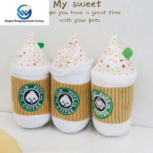 Star Pups Juguete de perro de peluche de lujo ecológico Cachorro divertido 'Pup'kin Spice Latte Squeaky Coffee <span class=keywords><strong>Dog</strong></span> Chew <span class=keywords><strong>Toy</strong></span> Blanco Sólido - Product Image 6