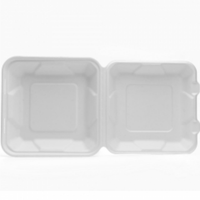 Boîte de canne à sucre à clapet jetable compostable au micro-ondes Conteneur alimentaire de ligne aérienne
