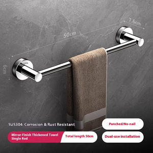 Estante de Baño de Acero de Una o Dos Niveles de Alta Calidad, Diseño Moderno, Montado en la Pared, para Uso en Hoteles y Apartamentos, Popular de Una Sola Capa, 50 cm - Product Image 6