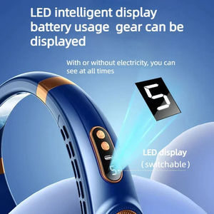 Ventilador portátil para el cuello, ventilador sin aspas con manos libres y 4 placas de refrigeración LED, ventilador personal con batería de 4000 mAh recargable por USB - Product Image 6