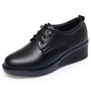 Xuanhui Nuova Collezione <span class=keywords><strong>Scarpe</strong></span> Casual da Donna in Vera Pelle Antiscivolo Comode <span class=keywords><strong>con</strong></span> Lacci e Plateau 4,5 cm - Product Image 5
