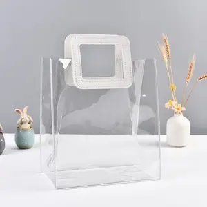 Bolsa de mano transparente, bolsa de chaleco de Pvc para ir de compras, venta al por mayor, hermosos dulces para mujer, cosméticos y papelería, 1 pieza/bolsa OPP, letras de moda Zoras