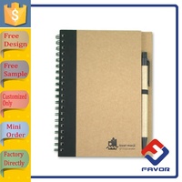 Cahier de faveur papier Kraft publicité reliure spirale A5/A4 taille 70 feuilles avec stylo 100 Pages intérieures reliure à feuilles mobiles