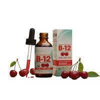 Complément alimentaire aromatisé à la cerise 60 ml, OEM ODM, gouttes liquides de vitamine B12 5000 mcg, méthylcobalamine, vitamine B12 liquide oral en gouttes